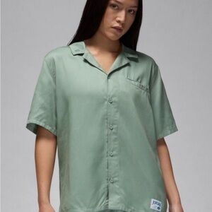 Jordan Men's Sage Green Casual Button Down Shirt